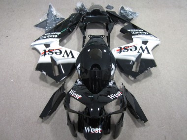 Aftermarket 2003-2004 West White Black Honda CBR600RR Motorbike Fairings