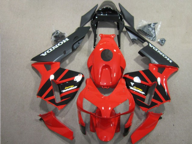 Custom 2003-2004 Red Black Honda CBR600RR Motorcycle Fairing