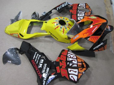 Aftermarket 2003-2004 Yellow Black Repsol 46 Honda CBR600RR Bike Fairings