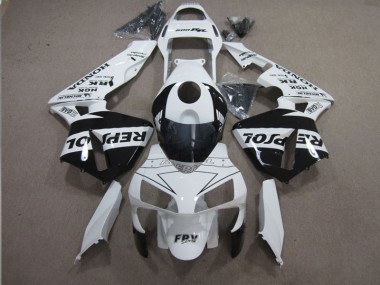 Custom 2003-2004 White Black Repsol Honda CBR600RR Motorbike Fairing