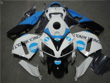 Custom 2005-2006 White Blue Konica Minolta Honda CBR600RR Motorcycle Fairing Kits