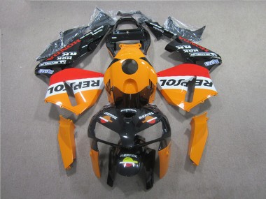 Custom 2005-2006 Orange Black Repsol Honda CBR600RR Motorcyle Fairings