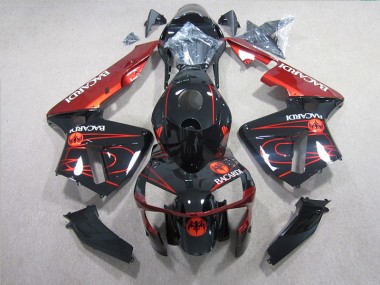 Custom 2005-2006 Black Red BACARDI Honda CBR600RR Motorcycle Fairings