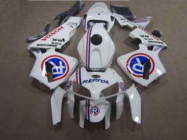 Custom 2005-2006 White Blue Repsol Honda CBR600RR Bike Fairing Kit