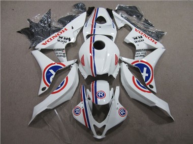 Custom 2007-2008 White R Honda CBR600RR Motorcycle Fairings Kits