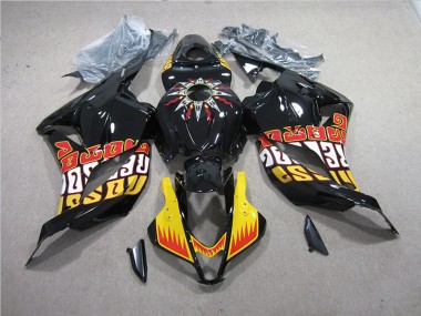 Custom 2009-2012 Black Yellow Honda CBR600RR Replacement Motorcycle Fairings