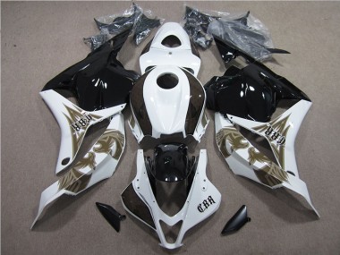 Custom 2009-2012 Black White Honda CBR600RR Bike Fairing Kit