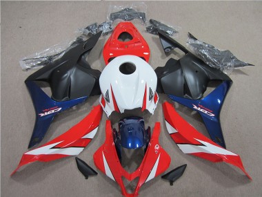 Custom 2009-2012 White Red Blue Honda CBR600RR Motorcycle Fairings Kits