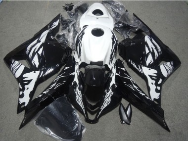 Custom 2009-2012 Black White Honda CBR600RR Bike Fairing