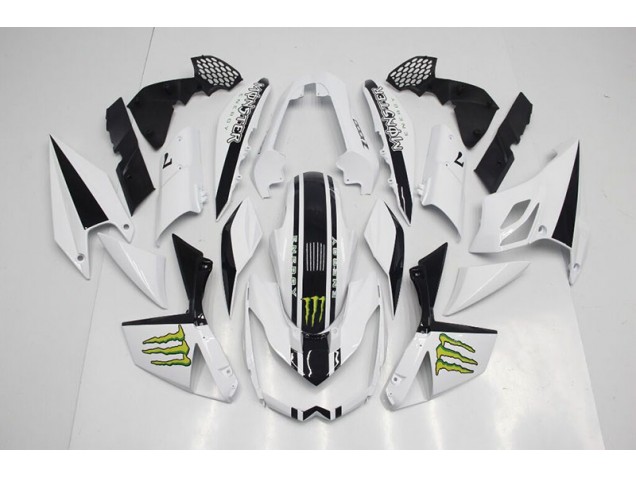 Custom 2007-2009 White Kawasaki Z1000 Moto Fairings