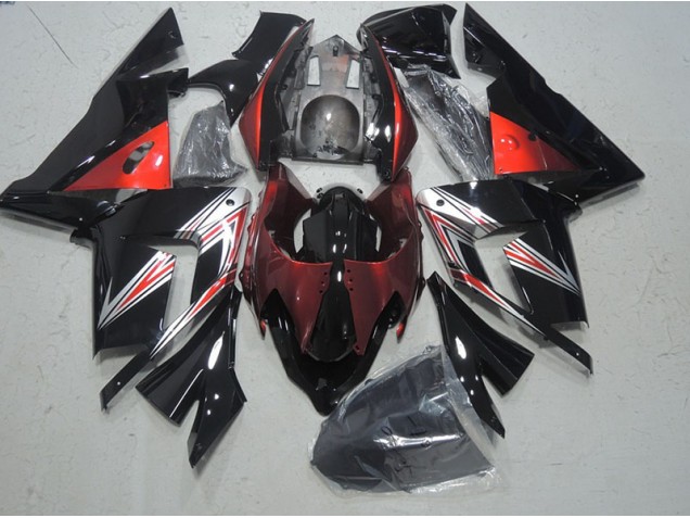 Custom 2003-2005 Black Red Kawasaki ZX10R Motorcylce Fairings