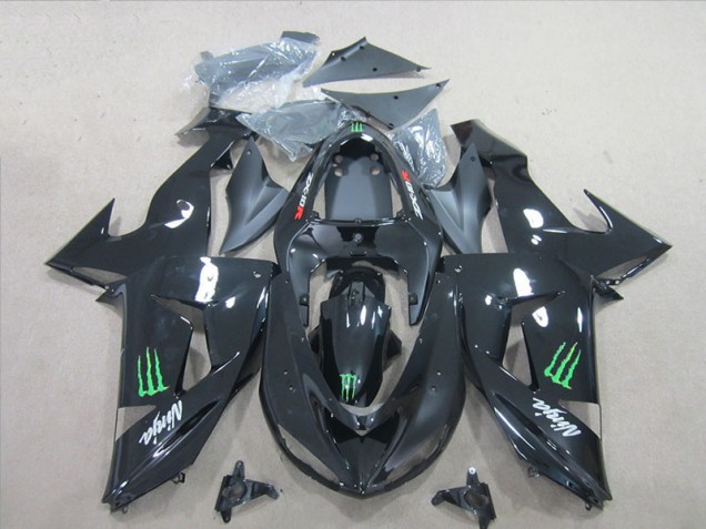 Aftermarket 2006-2007 Black Green Monster Ninja Kawasaki ZX10R Motorcycle Fairings Kit