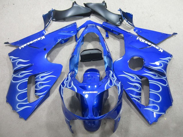 Custom 2000-2001 Blue White Flame Kawasaki ZX12R Motorcylce Fairings