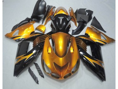 Aftermarket 2006-2011 Black Gold Kawasaki ZX14R ZZR1400 Motorcycle Bodywork