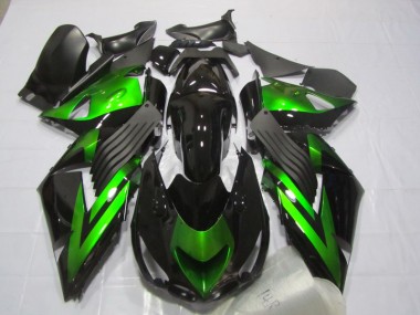 Aftermarket 2006-2011 Black Green Kawasaki ZX14R ZZR1400 Motorcycle Fairings