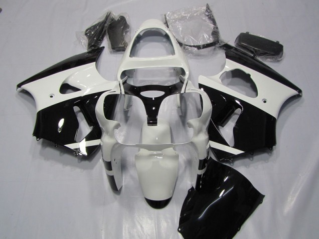 Aftermarket 2000-2002 White Black Kawasaki ZX6R Bike Fairings