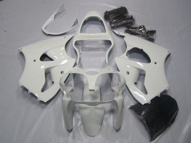 Custom 2000-2002 White Kawasaki ZX6R Bike Fairing Kit