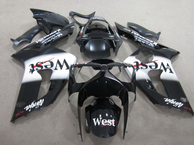 Custom 2003-2004 Black West Ninja 636 Kawasaki ZX6R Motorcylce Fairings