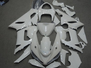 Custom 2005-2006 White Kawasaki ZX6R Motorcycle Fairings Kit