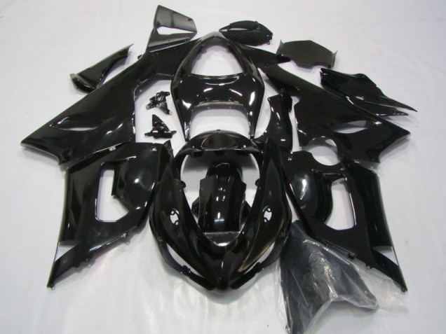 Custom 2005-2006 Black Kawasaki ZX6R Replacement Fairings