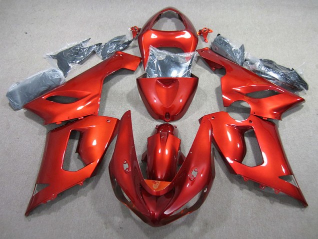 Custom 2005-2006 Orange Kawasaki ZX6R Motor Fairings