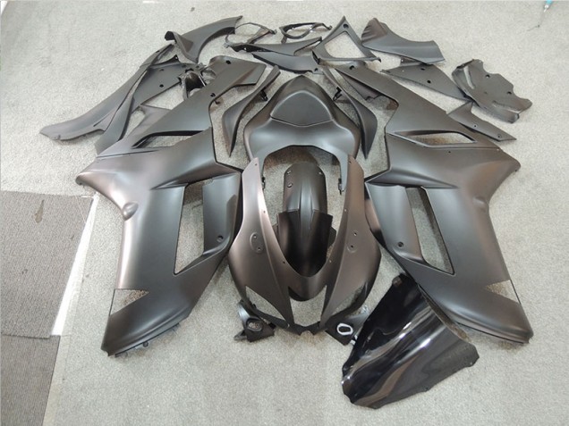 Custom 2007-2008 Black Kawasaki ZX6R Motorcycle Fairing Kit