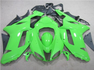 Custom 2007-2008 Green Kawasaki ZX6R Replacement Motorcycle Fairings