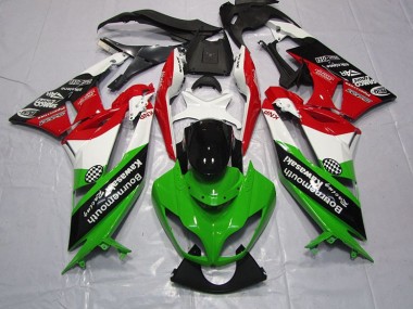 Custom 2009-2012 Green Red Kawasaki ZX6R Motorcylce Fairings