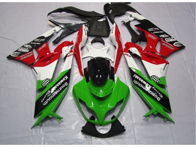 Custom 2009-2012 Green Red Kawasaki ZX6R Motorcylce Fairings