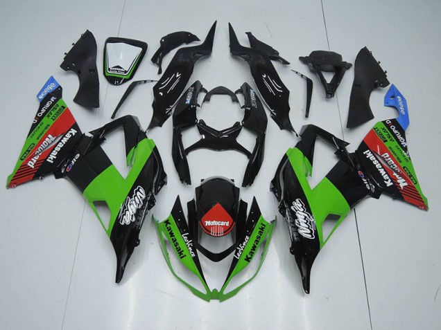 Custom 2013-2018 Black Green Red Motocard Kawasaki ZX6R Motorcycle Fairing Kit