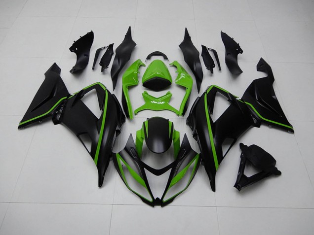 Custom 2013-2018 Black Green Kawasaki ZX6R Replacement Motorcycle Fairings