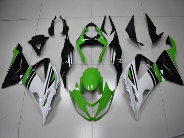 Custom 2013-2018 Black Green White Kawasaki ZX6R Bike Fairing Kit