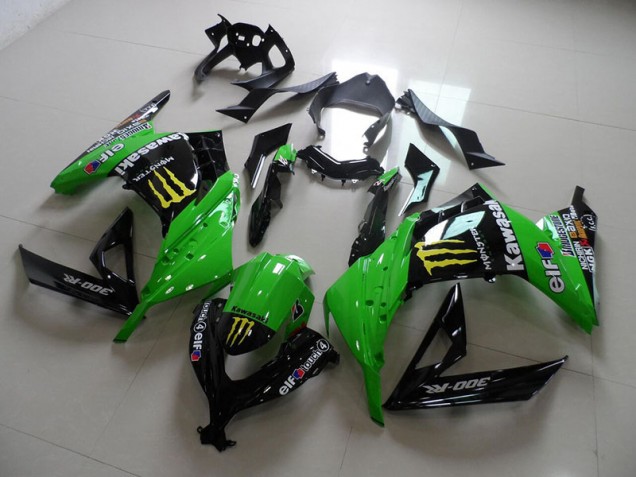 Aftermarket 2013-2016 Black Green Monster Kawasaki ZX300R Motorcycle Fairings Kits