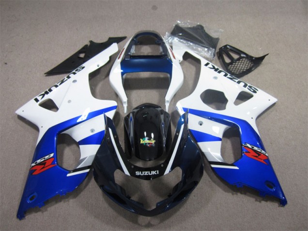 Custom 2000-2002 Blue White Suzuki GSXR1000 Motorbike Fairings