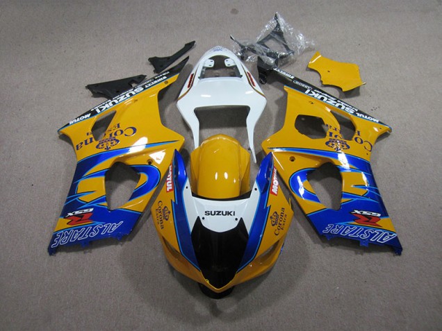 Custom 2003-2004 Yellow Blue Corona Extra Suzuki GSXR1000 Motorcycle Fairing Kit