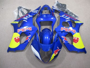 Custom 2003-2004 Blue Red Bull Suzuki GSXR1000 Replacement Motorcycle Fairings