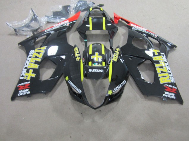 Custom 2003-2004 Black Rizla Suzuki GSXR1000 Motorbike Fairing Kits