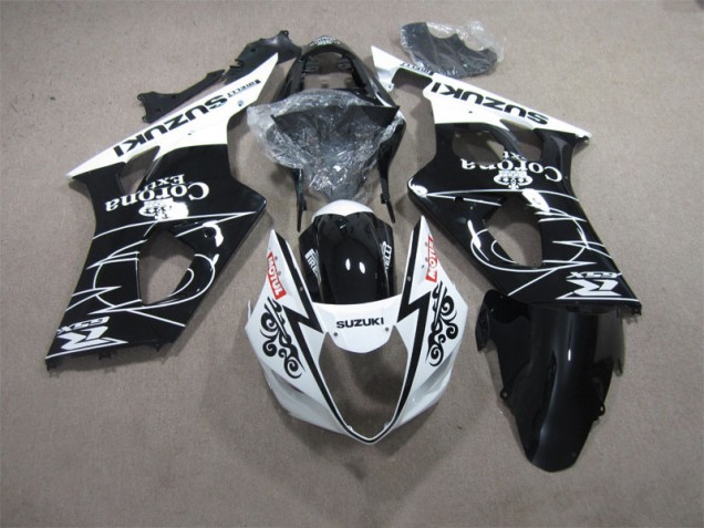 Custom 2003-2004 Black White Corona Extra Motul Suzuki GSXR1000 Motorcycle Fairings Kits