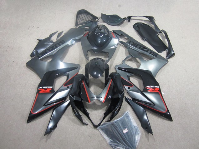 Custom 2005-2006 Black Red Suzuki GSXR1000 Motorcycle Fairings Kit