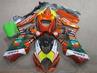 Custom 2007-2008 Orange Yellow Monster Suzuki GSXR1000 Motorcycle Fairing Kits