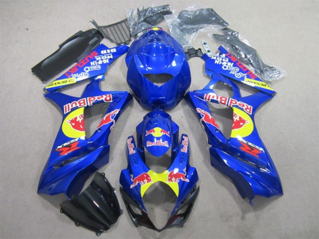 Custom 2007-2008 Blue Red Bull Suzuki GSXR1000 Motorbike Fairing Kits