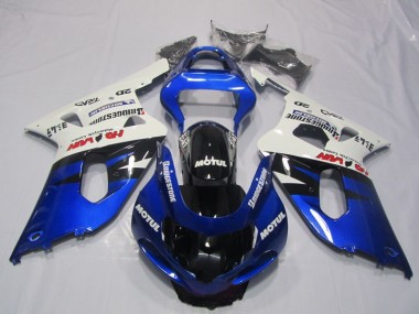 Aftermarket 2001-2003 Blue White Motul Suzuki GSXR600 Motorcyle Fairings