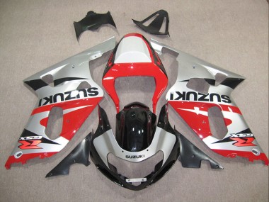 Aftermarket 2001-2003 Red Silver Suzuki GSXR600 Motorcylce Fairings