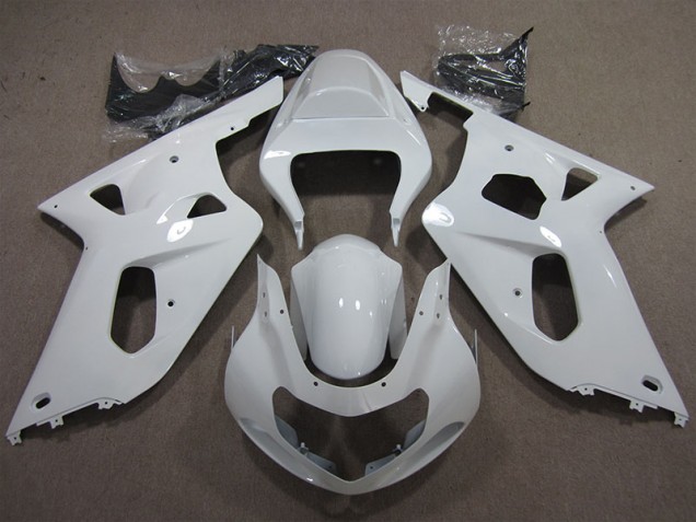 Custom 2001-2003 White Suzuki GSXR600 Motorcycle Fairings