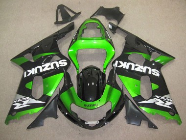 Aftermarket 2001-2003 Black Green Suzuki GSXR600 Motorbike Fairing