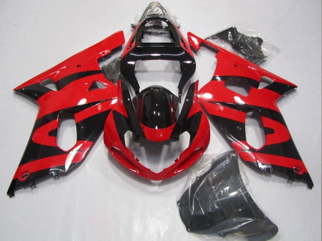 Custom 2001-2003 Black Red Suzuki GSXR600 Motorbike Fairing