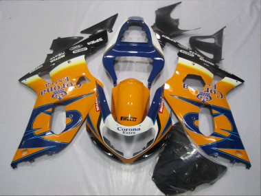 Aftermarket 2001-2003 Blue Orange Corona Extra Suzuki GSXR600 Bike Fairing