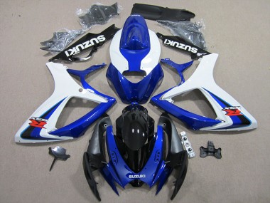 Custom 2006-2007 Blue White Suzuki GSXR600 Motorbike Fairings