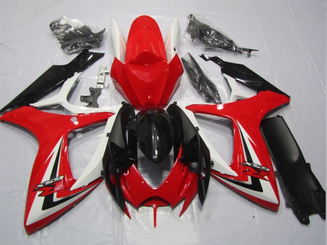 Custom 2006-2007 Black Red Suzuki GSXR600 Replacement Motorcycle Fairings