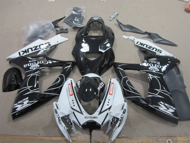 Custom 2006-2007 Black White Corona Extra Motul Suzuki GSXR600 Motorcycle Fairings